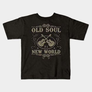 Old Soul in a New World Country Bluegrass Music Guitar Fan Kids T-Shirt